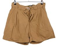 Dámske skořicové plátenné voľné é kraťasy Boohoo