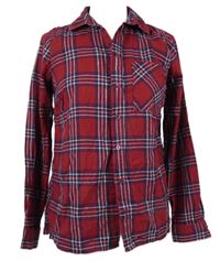 Dámská červeno-tmavomodrá kostkovaná halenka New Look 