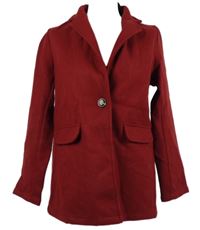 Dámský karmínový flaušový kabát Shein 