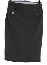 Dámska tmavosivá púzdrová sukňa s gombíky Papaya