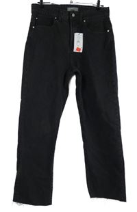 Nové - Dámské tmavošedé široké rifle Primark 