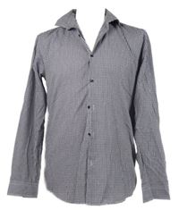 Pánska tmavomodro-červeno-biela kockovaná slim košeľa Primark