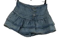 Dámska svetlomodrá rifľová sukňa so všitými kraťasy a volánikmi Shein