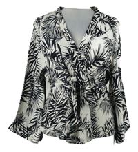 Dámská černo-bílá vzorovaná halenka s mašlí River Island 