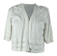 Dámsky biely svetrový vzorovaný cardigán M&S