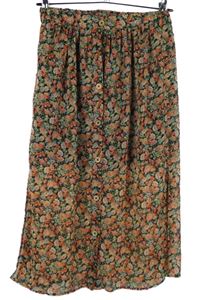 Dámska čierno-červeno-zelená kvietkovana šifónová prepínaci sukňa River Island