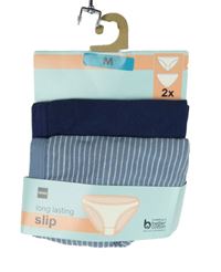 Nové - 2x Dámské modré pruhované + tmavomodré kalhotky Hema