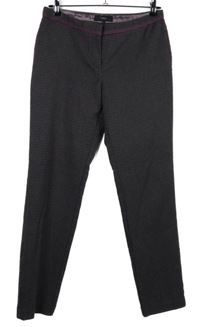 Dámské černo-fialové kostkované společenské kalhoty Next