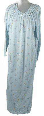 Dámská světlemodrá květovaná noční košile Damart 
