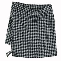 Dámska čierno-biela vzorovaná sukňa so sponou Shein