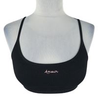 Nové - Dámsky čierny rebrovaný crop top Primark