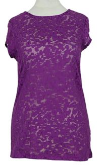 Dámske purpurové vzorované tričko F&F