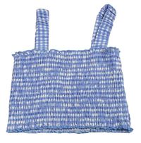 Modro-biely kockovaný žabičkový crop top George