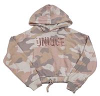 Ružová army crop mikina s nápisom a kapucňou River Island