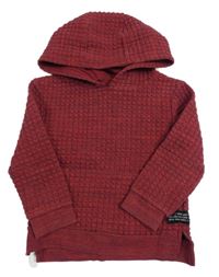 Vínová melírovaná kockovaná mikina s kapucňou Primark