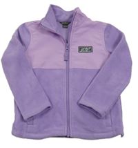 Fialová šusťákovo/fleecová propínací mikina s nášivkou 