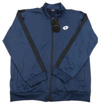 Nové - Tmavomodro-černá sportovní propínací mikina s logem Lotto