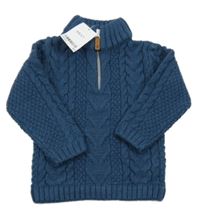 Nové - Tmavomodrý silnější svetr Next