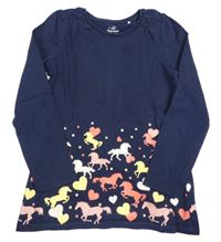 Tmavomodré tričko s koníky Topolino