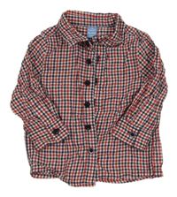 Červeno-čierno-biela kockovaná košeľa Dopodopo