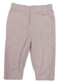 Svetloružové rebrované zamatové legíny Ergee