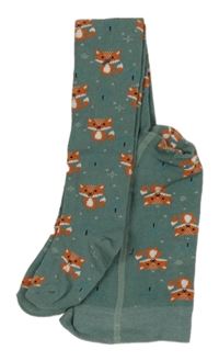 Khaki punčocháče s liškami Alana