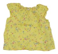 Žltá blúzka s motýlikmi H&M