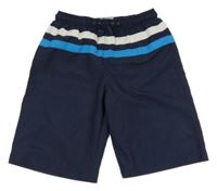 Tmavomodré plážové kraťasy s prúžkami alive