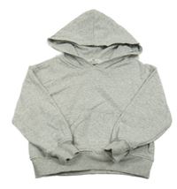 Svetlosivá melírovaná crop mikina s kapucňou H&M