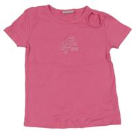 Ružové rebrované tričko s výšivkou