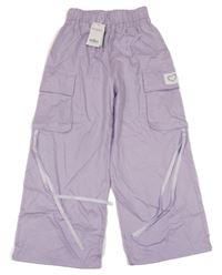 Nové - Lila cargo kalhoty se stuhami Kikibaby