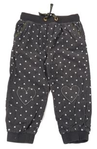 Sivé menšestrové nohavice so srdiečkami Smile