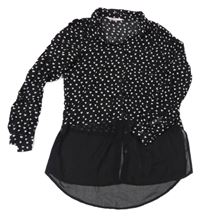Čierna tunika so srdiečkami a tylem H&M