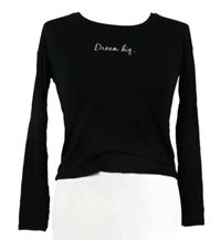 Dámské černé crop triko s nápisem Tally Weijl