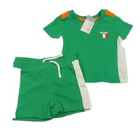 2set - Zelené tričko s vlajkou + kraťasy Primark