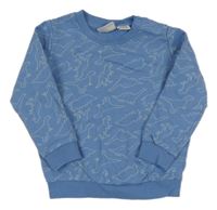 Modrá mikina s dinosaurami