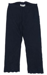 Tmavomodré capri legíny s krajkou Kiki&Koko