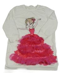 Biele teplákové šaty s baletkou SHEIN