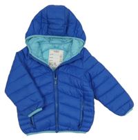 Tmavomodrá šusťáková lehce zateplená prošívaná bunda s kapucí M&S