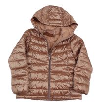 Starorůžová prošívaná šusťáková zateplená bunda s kapucí Next