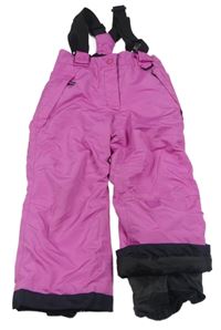 Růžové šusťákové funkční oteplovačky s kšandami Lupilu