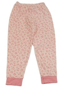 Světlerůžové leopardí sametové pyžamové kalhoty C&A