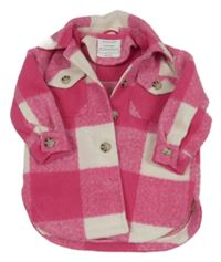 Růžovo-bílá kostkovaná košilová bunda Primark