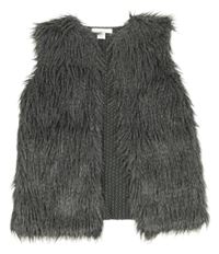 Sivá kožešinová/pletená vesta Primark