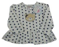 Nové - Biele tričko s hviezdami a medvedíkom