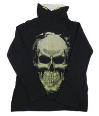 Čierne tričko s lebkou a komínovým golierom Chapter young