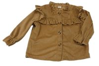 Hnedá menšestrová blúzka s volánikom