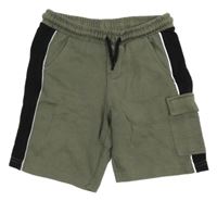 Kaki-čierne teplákové kraťasy s vreckom C&A