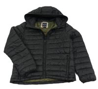 Čierna šušťáková prešívaná zateplená bunda s kapucňou SoulCal