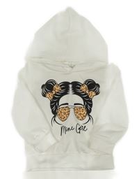 Biela mikina s dívkou a kapucňou